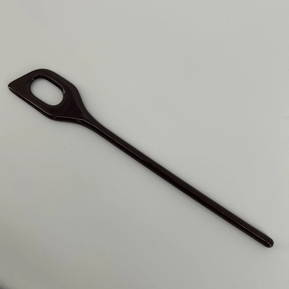 Vintage Melamine Mixing Spoon Brown Danish Modern Slotted Paddle JP-603 12.5